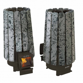 Дровяная банная печь GrillD Cometa 180 Vega Long Stone Pro, серпентинит