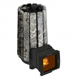 Дровяная банная печь GrillD Cometa 180 Vega Long Window Max Stone, серпентинит