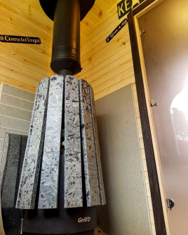 Дровяная банная печь GrillD Cometa Vega 240 Short Stone (Серпентинит)