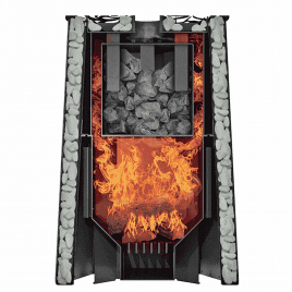 Дровяная банная печь GrillD Violet Romb Short Window Max
