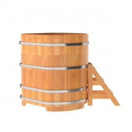Купель угловая, сращенные ламели из лиственницы, 1.19x1.19 H1.4