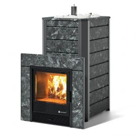 Печь ИзиСтим Ялта 40/2024 в облицовке из камня
